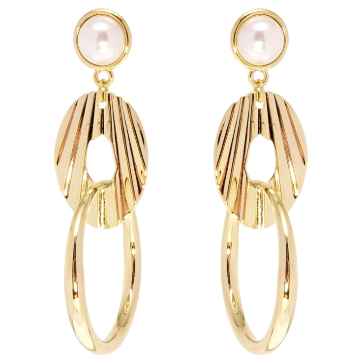 Сережки Xuping JEAN GOUJON Позолота 14K пусети Декоративні колечки фото №3 Сережки Xuping JEAN GOUJON Позолота 14K пусети Декоративні колечки фото №3