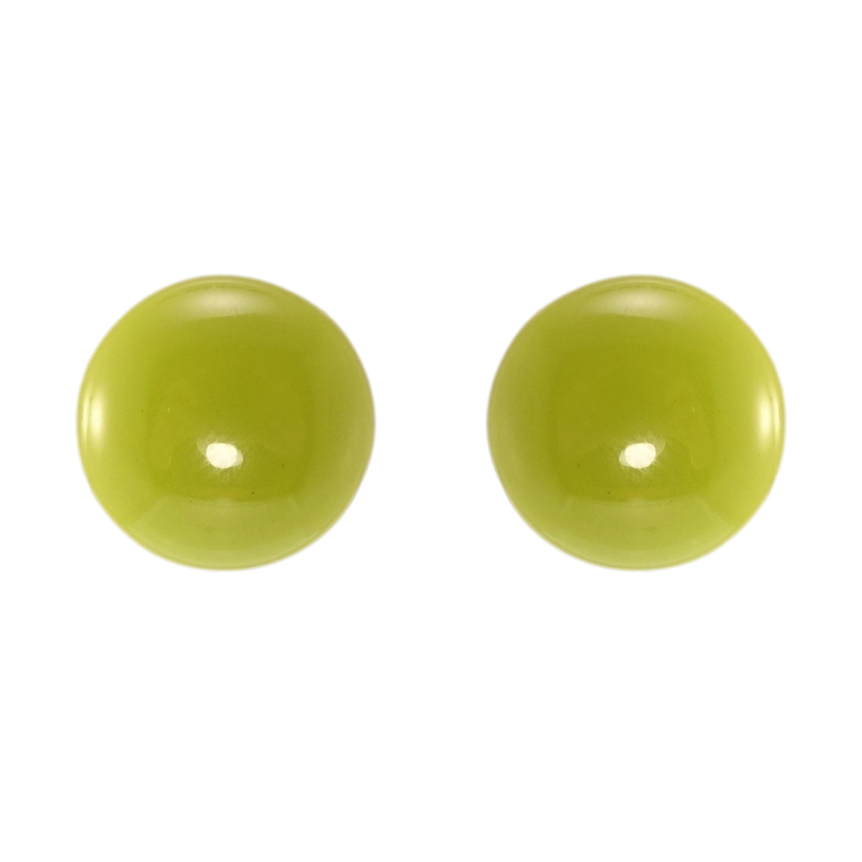 Сережки Xuping JEAN GOUJON Позолота 14K пусети Оливкові пластикові круги ø 14мм фото №1 Сережки Xuping JEAN GOUJON Позолота 14K пусети Оливкові пластикові круги ø 14мм фото №1