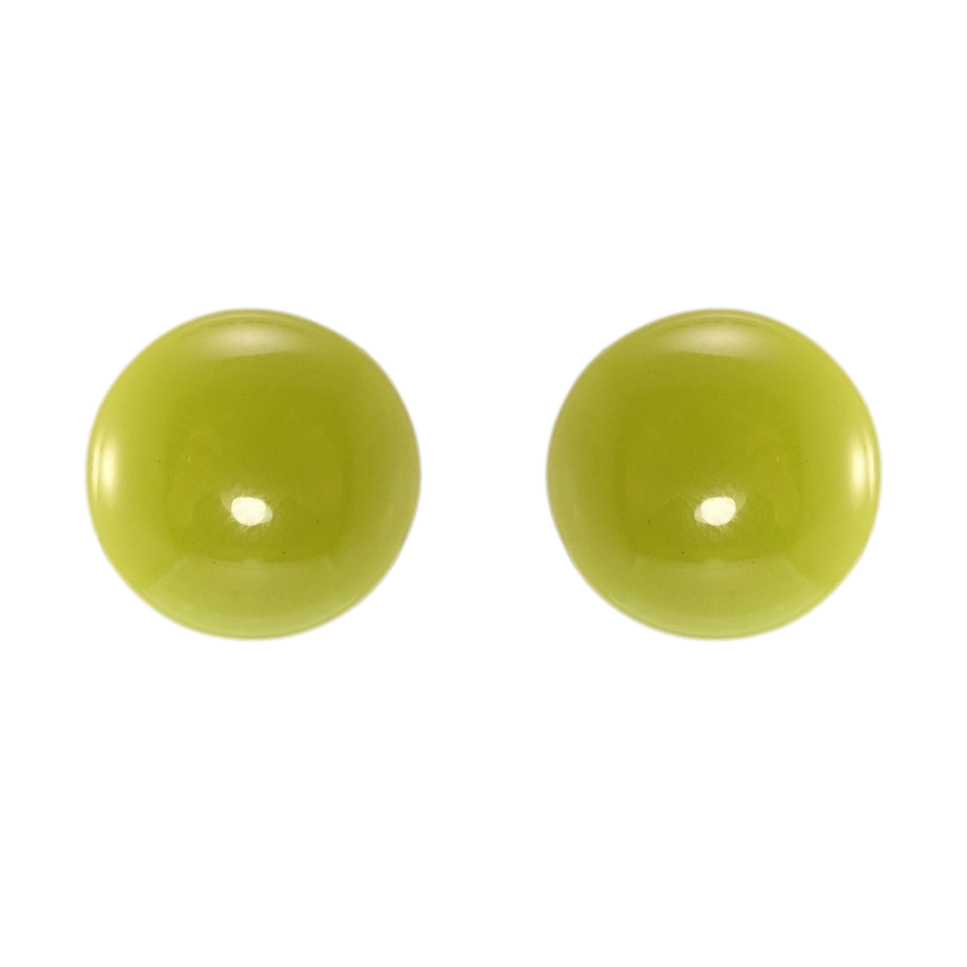 Сережки Xuping JEAN GOUJON Позолота 14K пусети Оливкові пластикові круги ø 14мм фото №1 Сережки Xuping JEAN GOUJON Позолота 14K пусети Оливкові пластикові круги ø 14мм фото №1