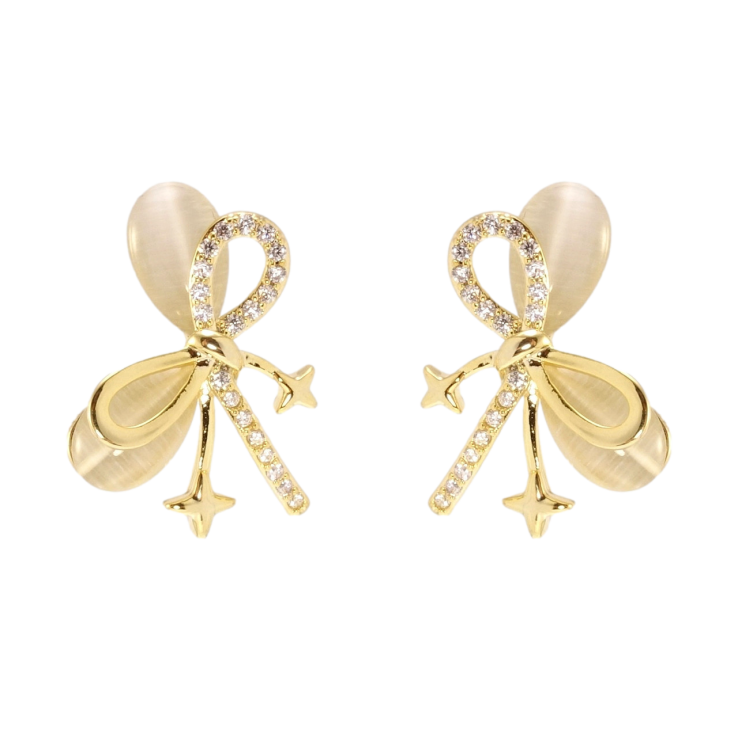 Сережки Xuping JEAN GOUJON Позолота 14K пусети Банти з Котячим оком фото №12 Сережки Xuping JEAN GOUJON Позолота 14K пусети Банти з Котячим оком фото №12