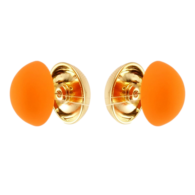 Сережки Xuping JEAN GOUJON Позолота 14K пусети Напівсфера з матовою емаллю ø 16мм фото №9 Сережки Xuping JEAN GOUJON Позолота 14K пусети Напівсфера з матовою емаллю ø 16мм фото №9