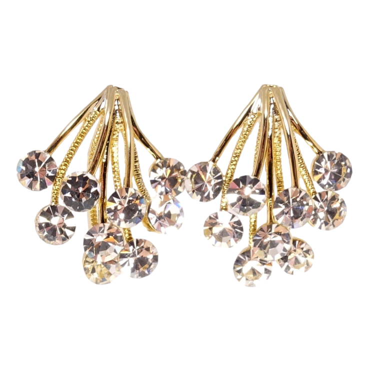 Сережки Xuping JEAN GOUJON Позолота 14K пусети Букети цирконію фото №10 Сережки Xuping JEAN GOUJON Позолота 14K пусети Букети цирконію фото №10