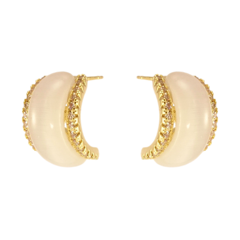 Серьги Xuping JEAN GOUJON Позолота 14K пусеты Дуги с Кошачьим глазом фото №1 Серьги Xuping JEAN GOUJON Позолота 14K пусеты Дуги с Кошачьим глазом фото №1