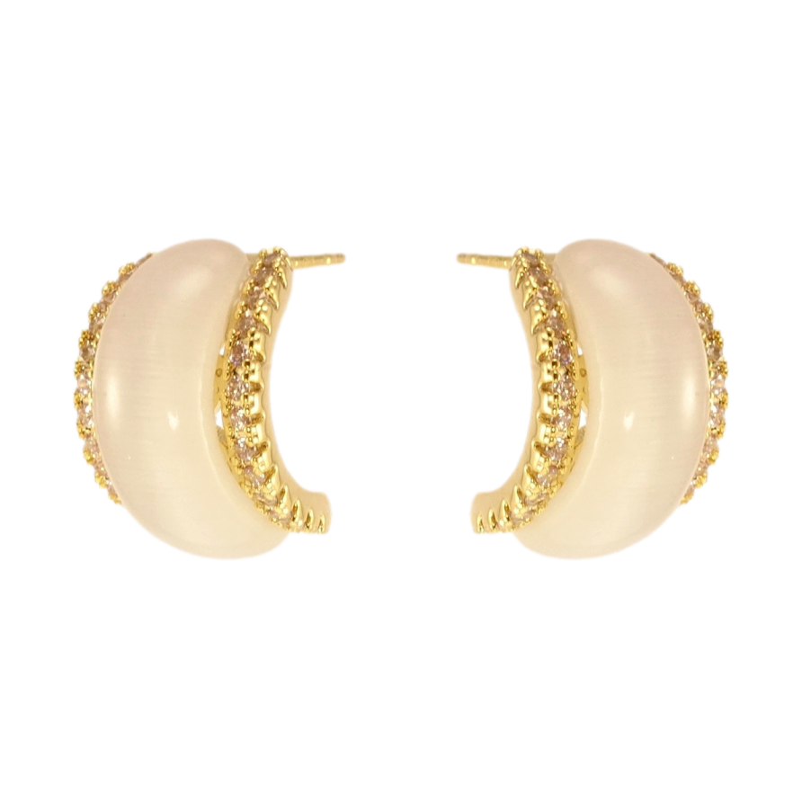 Серьги Xuping JEAN GOUJON Позолота 14K пусеты Дуги с Кошачьим глазом фото №1 Серьги Xuping JEAN GOUJON Позолота 14K пусеты Дуги с Кошачьим глазом фото №1