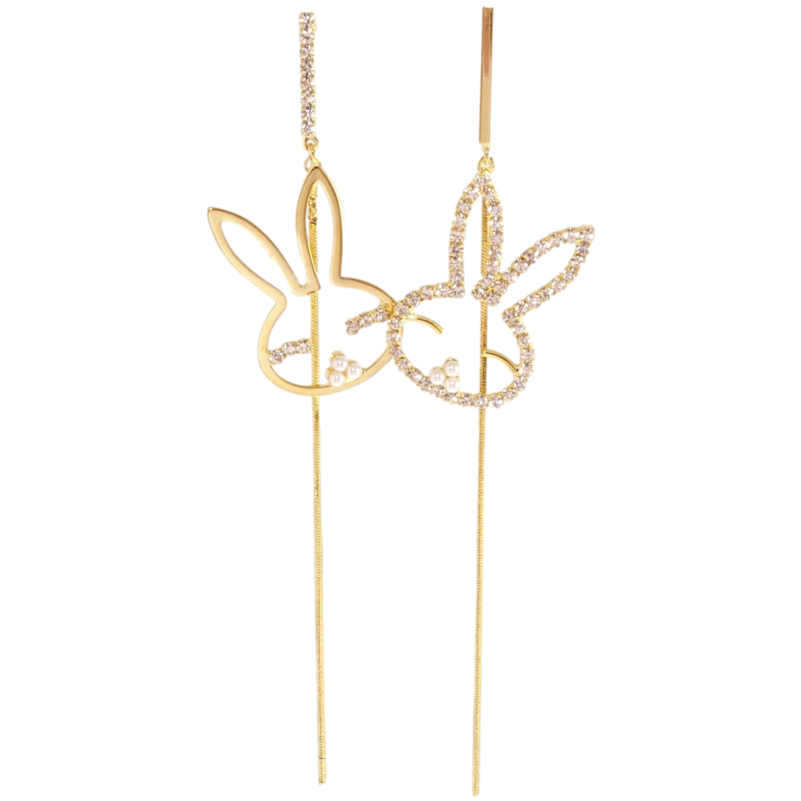 Сережки Xuping JEAN GOUJON Позолота 14K пусети Асиметричні кролики фото №1 Сережки Xuping JEAN GOUJON Позолота 14K пусети Асиметричні кролики фото №1