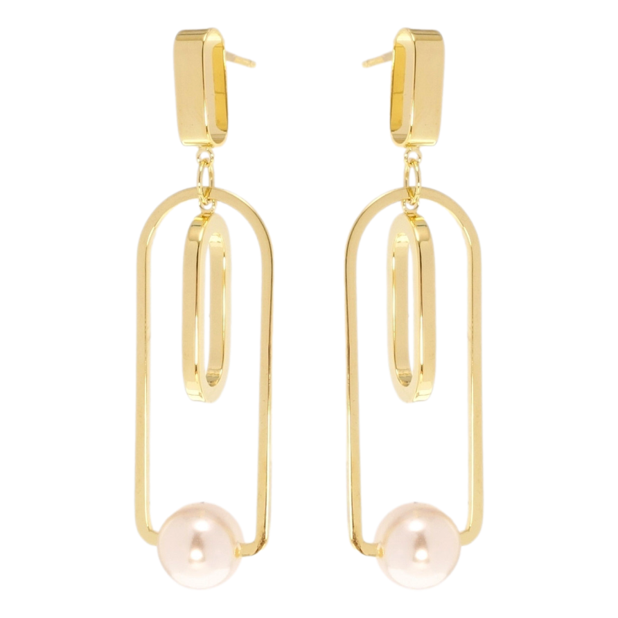 Серьги Xuping JEAN GOUJON Позолота 14K пусеты Фигурные с жемчужными бусинами фото №1 Серьги Xuping JEAN GOUJON Позолота 14K пусеты Фигурные с жемчужными бусинами фото №1