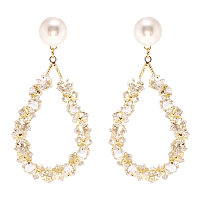 Сережки Xuping JEAN GOUJON Позолота 14K пусети Кристальні крапельки ø 8мм фото №1 Сережки Xuping JEAN GOUJON Позолота 14K пусети Кристальні крапельки ø 8мм фото №1