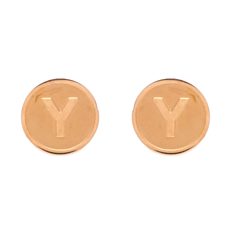 Сережки Xuping TTM Stainless Steel колір РО пусети Літера Y ø 12мм фото №1