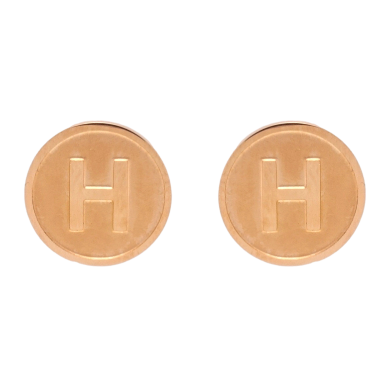 Серьги Xuping TTM Stainless Steel цвет РО пусеты Буква H ø 12мм фото №1