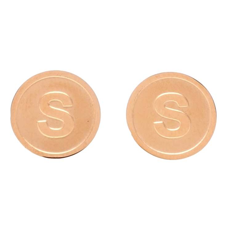 Серьги Xuping TTM Stainless Steel цвет РО пусеты Буква S ø 12мм фото №24