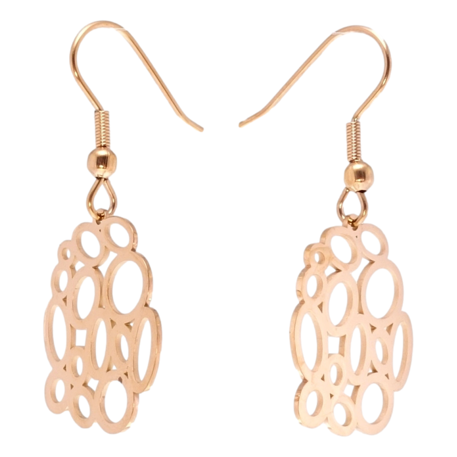 Серьги Xuping TTM Stainless Steel цвет РО французский замок Декоративные резные подвески фото №1