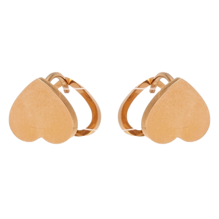 Серьги Xuping TTM Stainless Steel цвет РО колечки Перевернутые сердечки фото №7