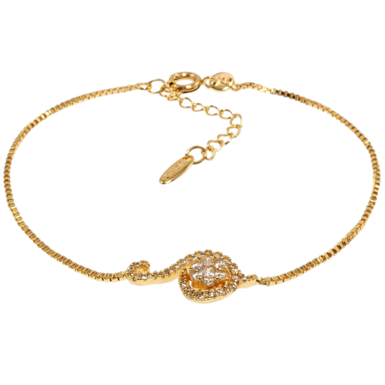 Браслет Xuping M&L Колір 18К Венеціанське плетіння з декоративною вставкою довжина з доп.ланцюжком 19-23см фото №1