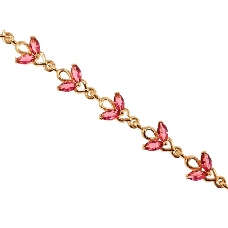 Браслет Xuping M&L Колір 18К Візерунок з рожевими кристалами довжина 20.5см х 8мм фото №8