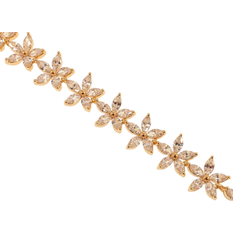 Браслет Xuping M&L Колір 18К Кристальні квіточки довжина з доп.замком 17,20см х 11мм фото №1 Браслет Xuping M&L Колір 18К Кристальні квіточки довжина з доп.замком 17,20см х 11мм фото №1