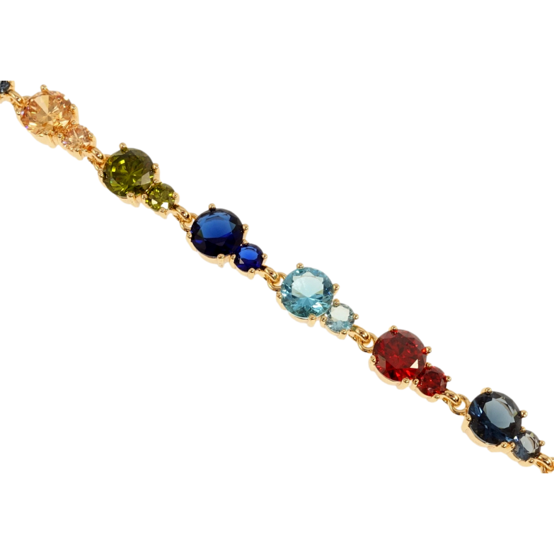 Браслет Xuping M&L Колір 18К Доріжка різнобарвного цирконію довжина з доп.замком 16.5,20см х 4-7мм фото №1 Браслет Xuping M&L Колір 18К Доріжка різнобарвного цирконію довжина з доп.замком 16.5,20см х 4-7мм фото №1