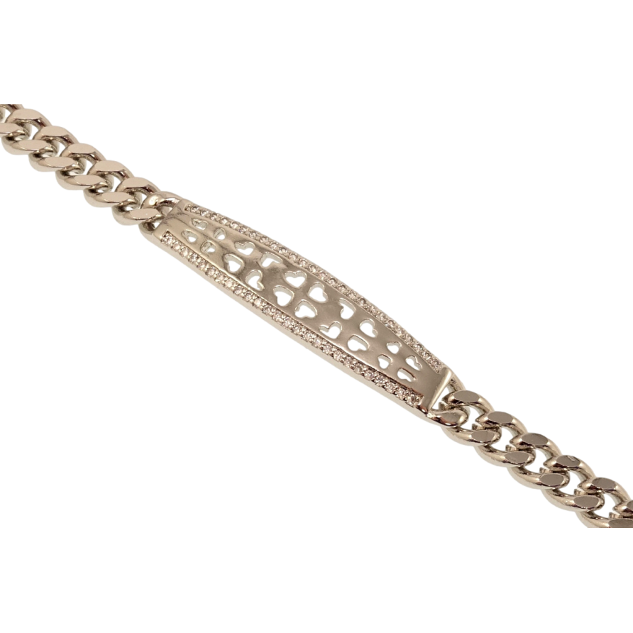 Браслет Xuping M&L Цвет Родий Плетение Панцирное и декоративная вставка с цирконием длинна 18.5см х 6мм фото №1