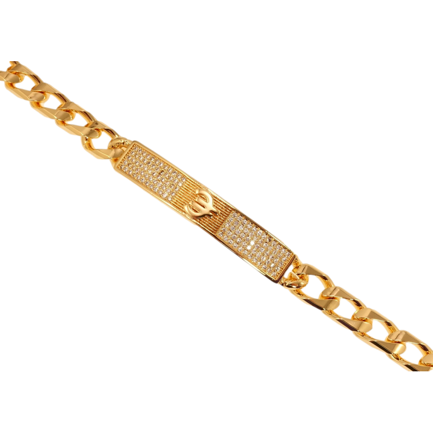 Браслет Xuping M&L Цвет 18K Плетение Панцирное и вставка с цирконием и значком € длинна 20см х 7мм фото №1 Браслет Xuping M&L Цвет 18K Плетение Панцирное и вставка с цирконием и значком € длинна 20см х 7мм фото №1