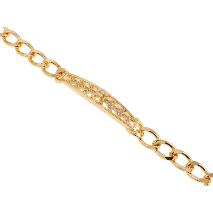 Браслет Xuping M&L Колір 18K Плетіння Панцирне та декоративна вставка з цирконієм довжина 19см х 7мм фото №13