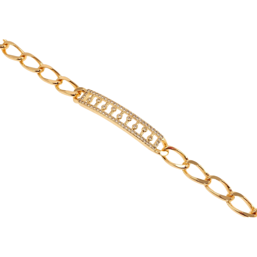 Браслет Xuping M&L Цвет 18K Плетение Панцирное и декоративная вставка с цирконием длинна 18,5см х 7мм фото №1