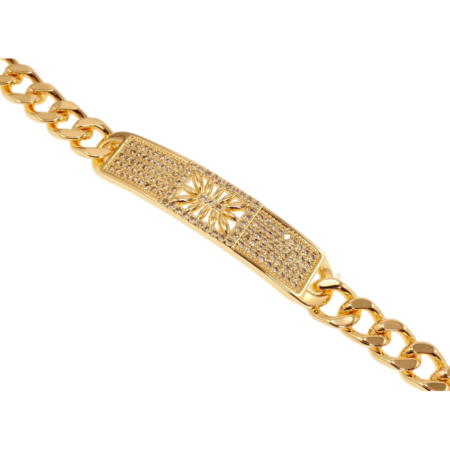 Браслет Xuping M&L Цвет 18K Плетение Панцирное и декоративная вставка с цирконием длинна 19,5см х 8мм фото №1