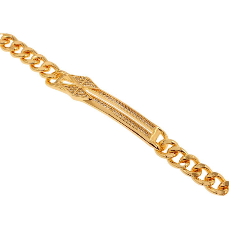 Браслет Xuping M&L Колір 18K Плетіння Панцирне та декоративна вставка з цирконієм довжина 20см х 7мм фото №11