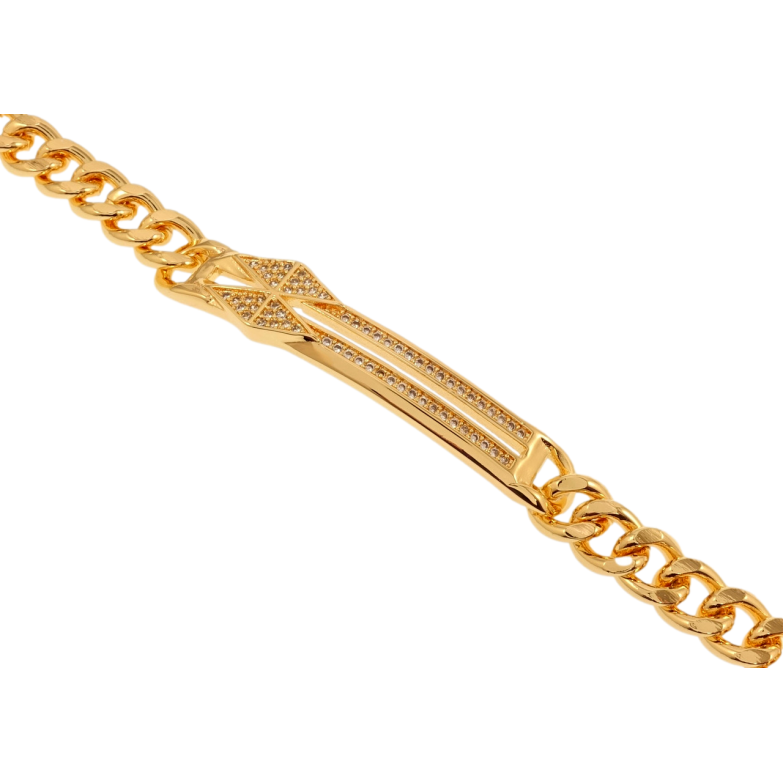 Браслет Xuping M&L Колір 18K Плетіння Панцирне та декоративна вставка з цирконієм довжина 20см х 7мм фото №1