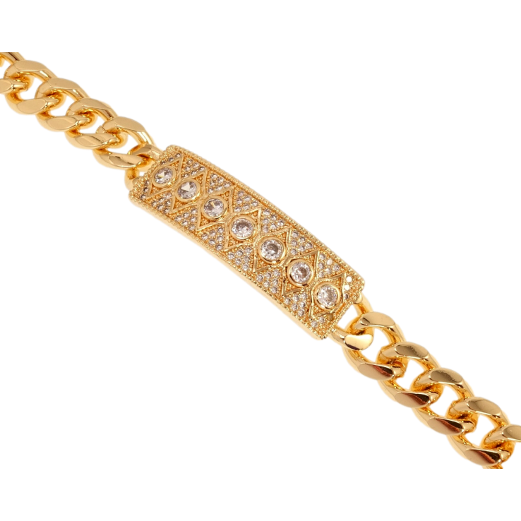 Браслет Xuping M&L Колір 18K Плетіння Панцирне та декоративна вставкою з цирконієм довжина 19см х 10мм фото №10