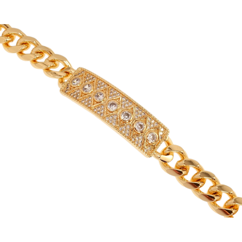 Браслет Xuping M&L Колір 18K Плетіння Панцирне та декоративна вставкою з цирконієм довжина 19см х 10мм фото №1 Браслет Xuping M&L Колір 18K Плетіння Панцирне та декоративна вставкою з цирконієм довжина 19см х 10мм фото №1