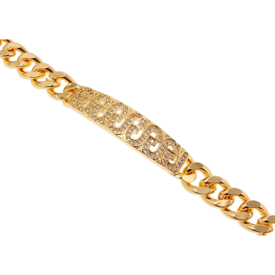 Браслет Xuping M&L Цвет 18K Плетение Панцирное и декоративная вставка с цирконием длинна 19см х 9мм фото №1