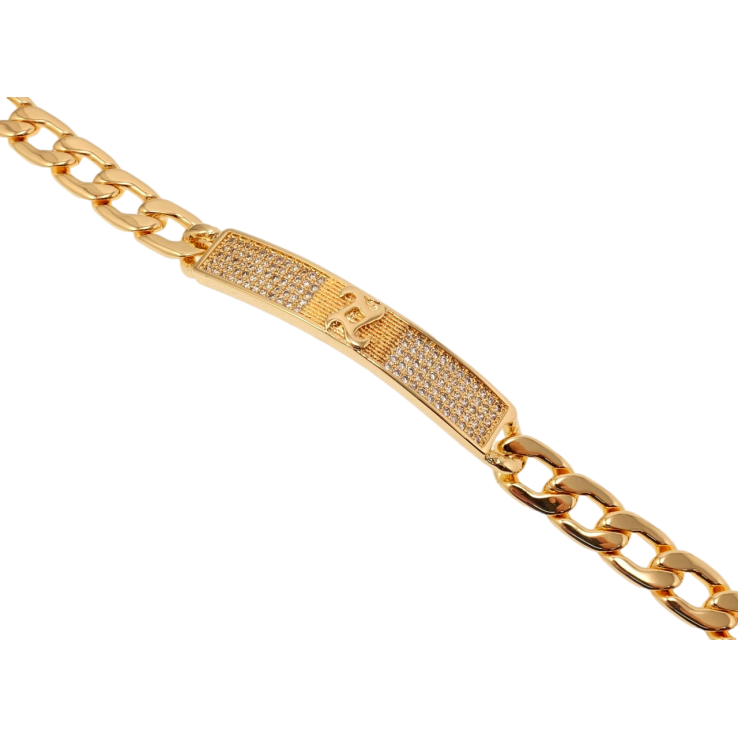 Браслет Xuping M&L Колір 18K Плетіння Панцирне та декоративна вставка з цирконієм довжина 19,5см х 7мм фото №16