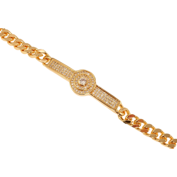 Браслет Xuping M&L Колір 18K Плетіння Панцирне та декоративна вставка з цирконієм довжина 19,5см х 6мм фото №17