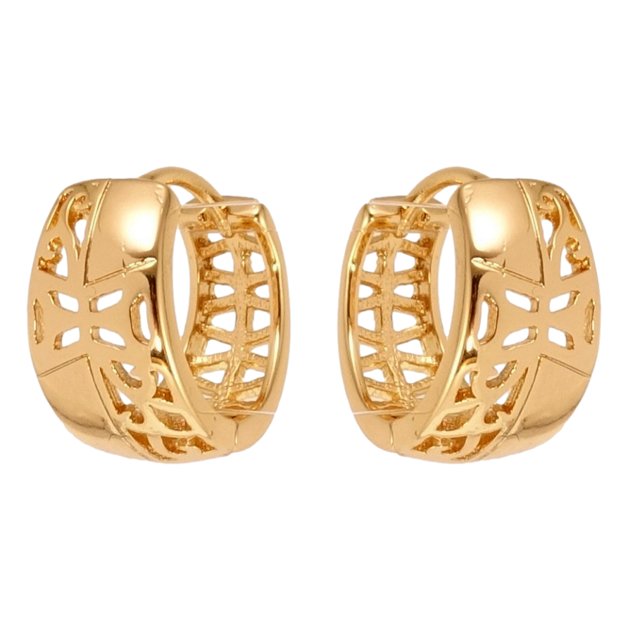 Серьги Xuping Позолота 18K колечки Декоративный резной орнамент фото №1 Серьги Xuping Позолота 18K колечки Декоративный резной орнамент фото №1