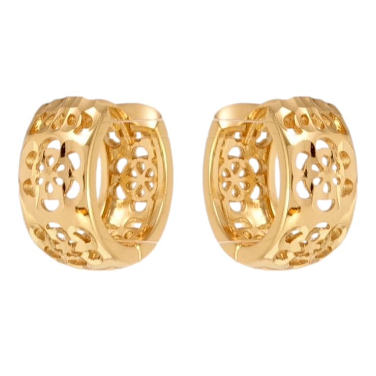 Серьги Xuping Позолота 18K колечки Цветочный резной орнамент фото №7 Серьги Xuping Позолота 18K колечки Цветочный резной орнамент фото №7