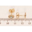 Серьги Xuping Позолота 18K пусеты Голубой Глаз Фатимы инкрустация цирконием ø 8мм фото №2