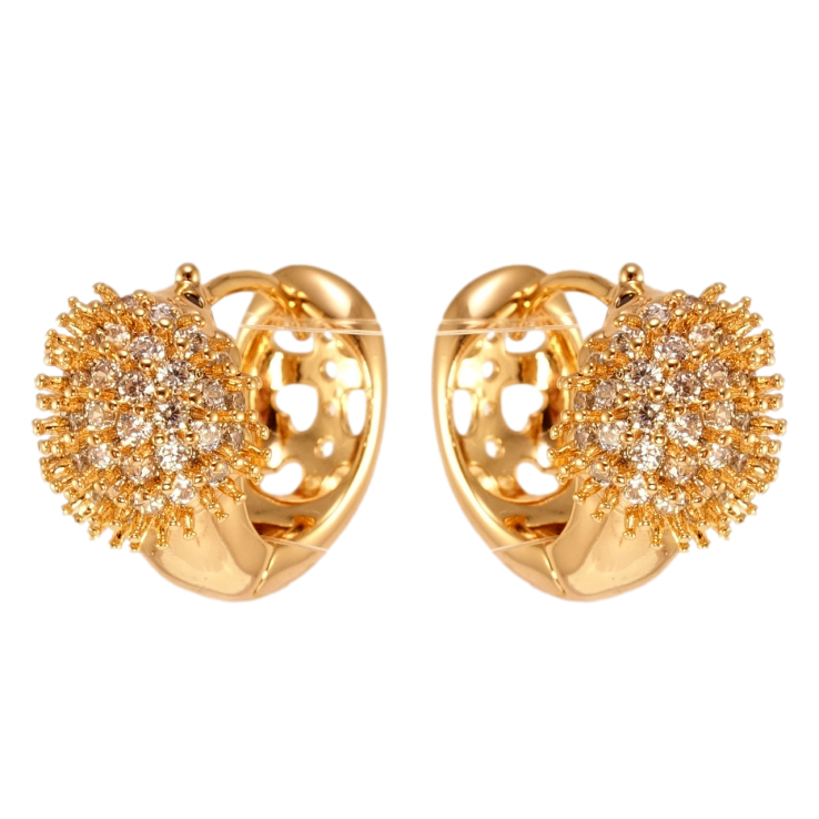 Сережки Xuping Позолота 18K колечка Їжачки інкрустація цирконієм фото №17 Сережки Xuping Позолота 18K колечка Їжачки інкрустація цирконієм фото №17