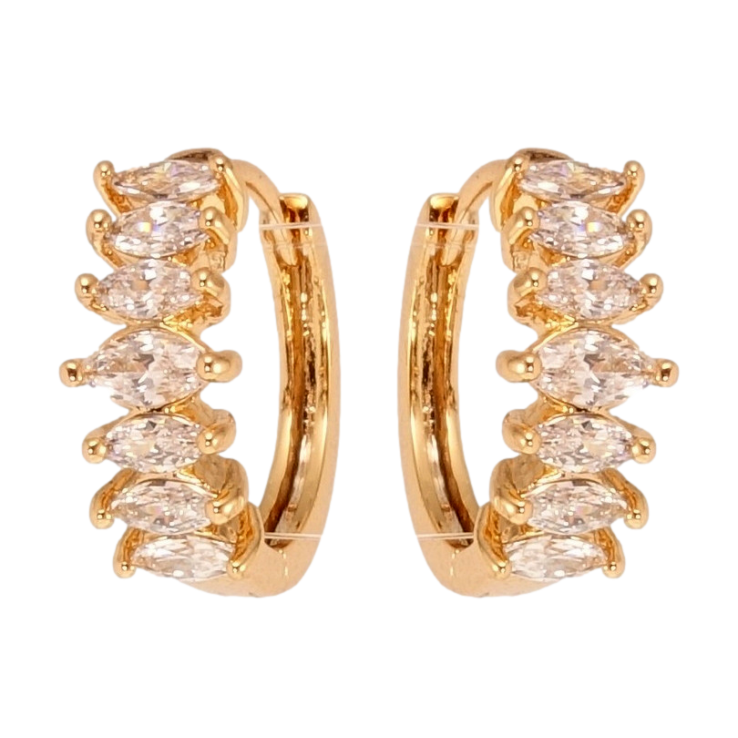 Серьги Xuping Позолота 18K колечки Дорожки кристаллов в огранке Маркиз фото №17 Серьги Xuping Позолота 18K колечки Дорожки кристаллов в огранке Маркиз фото №17