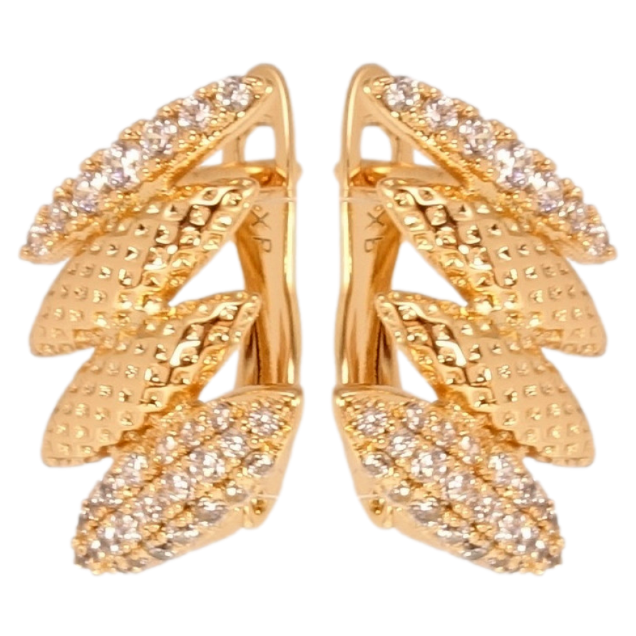 Сережки Xuping Позолота 18K англійський замок Декоративні гілочки фото №1 Сережки Xuping Позолота 18K англійський замок Декоративні гілочки фото №1