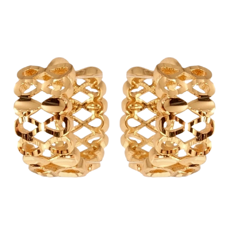 Серьги Xuping Позолота 18K колечки Резной орнамент бесконечность фото №9 Серьги Xuping Позолота 18K колечки Резной орнамент бесконечность фото №9