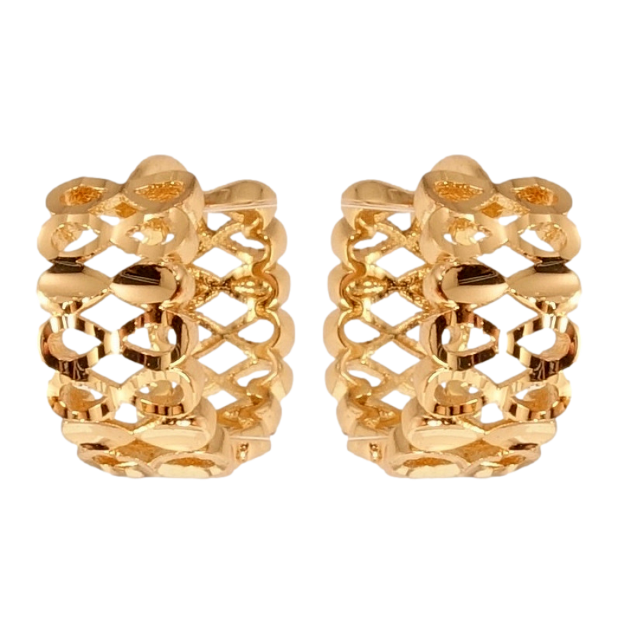 Серьги Xuping Позолота 18K колечки Резной орнамент бесконечность фото №1 Серьги Xuping Позолота 18K колечки Резной орнамент бесконечность фото №1