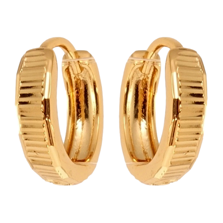 Серьги Xuping Позолота 18K колечки Полосатый узор насечками фото №11 Серьги Xuping Позолота 18K колечки Полосатый узор насечками фото №11