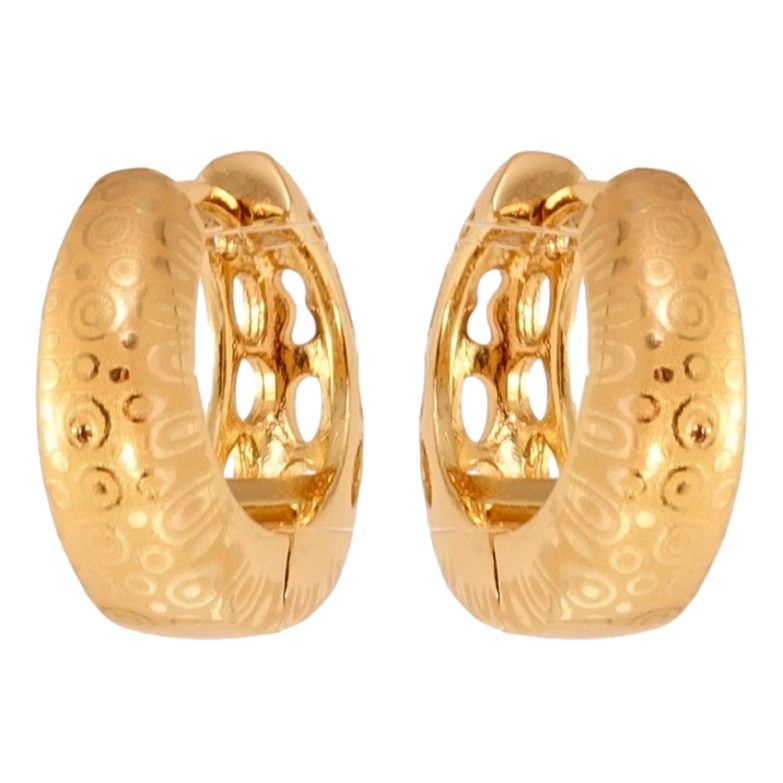 Серьги Xuping Позолота 18K колечки Объемные с узором напылением фото №1 Серьги Xuping Позолота 18K колечки Объемные с узором напылением фото №1