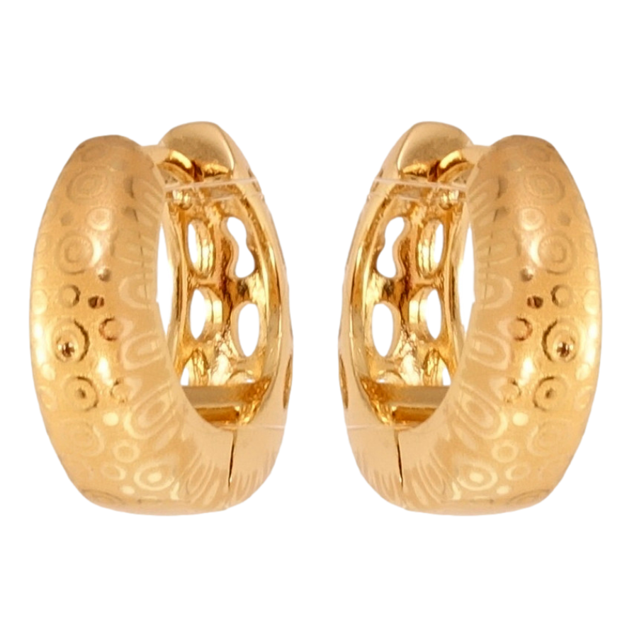 Серьги Xuping Позолота 18K колечки Объемные с узором напылением фото №1 Серьги Xuping Позолота 18K колечки Объемные с узором напылением фото №1