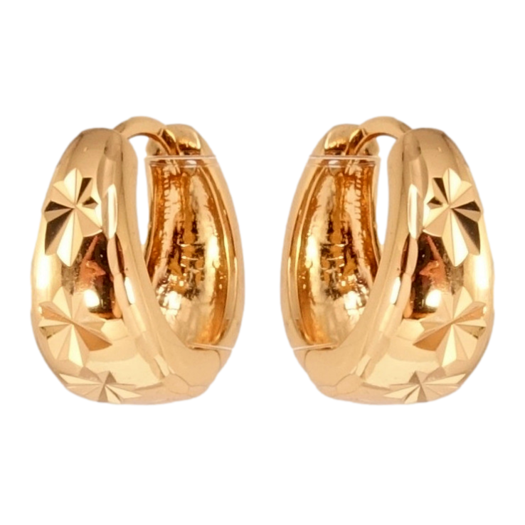 Серьги Xuping Позолота 18K колечки Звездочки насечками фото №19 Серьги Xuping Позолота 18K колечки Звездочки насечками фото №19