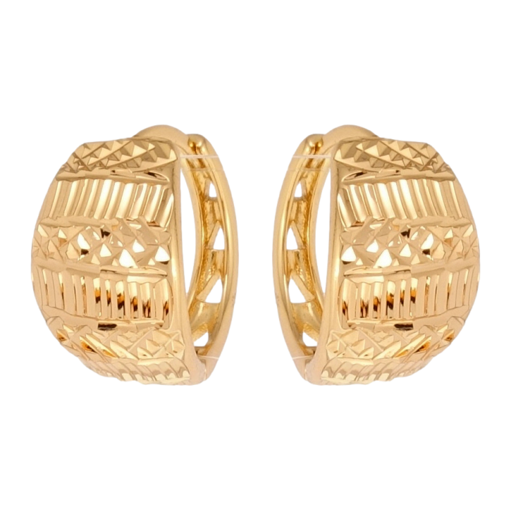 Сережки Xuping Позолота 18K колечка Декоративний орнамент насічками фото №15 Сережки Xuping Позолота 18K колечка Декоративний орнамент насічками фото №15