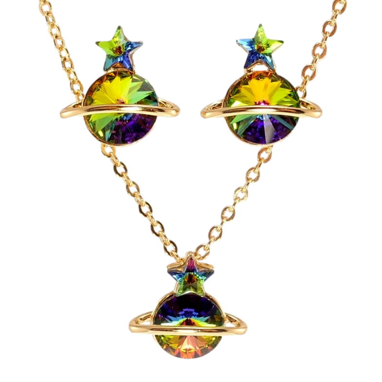 Набір Xuping колір 18K з кр-ми Swarovski Сережки Кулон на ланцюжку Кристали Vitrail Medium довжина 40-45см х фото №1