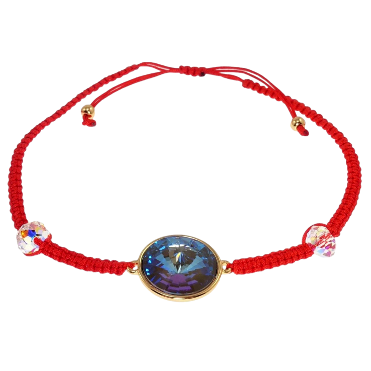 Браслет Xuping цвет 18K с кр-ми Swarovski Кристалл Burgundy Delite, ø 14мм на затяжке д.16-23см х 3мм фото №15