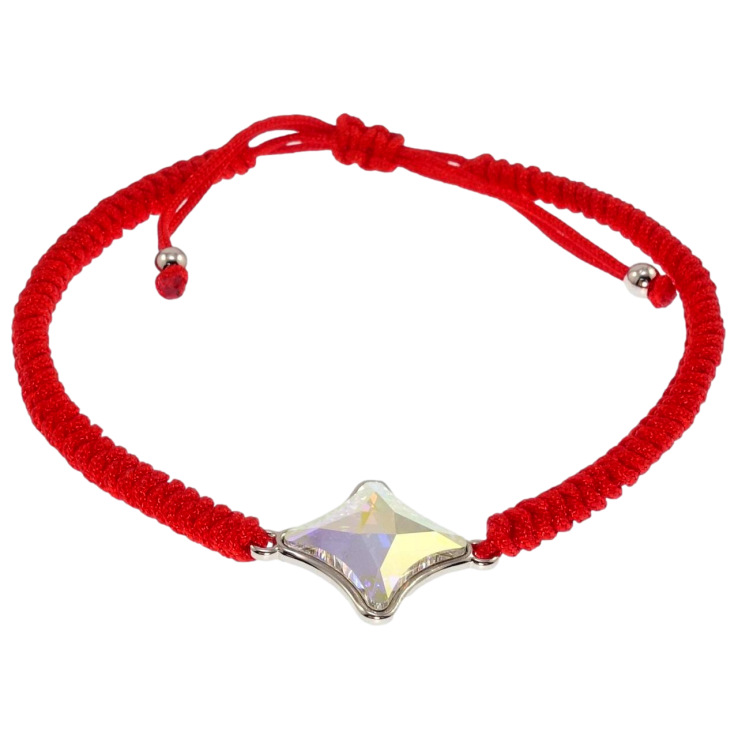 Браслет Xuping цвет Родий с кр-ми Swarovski Кристалл АВ на затяжке д.16-24см х 4мм капроновый шнурок фото №10