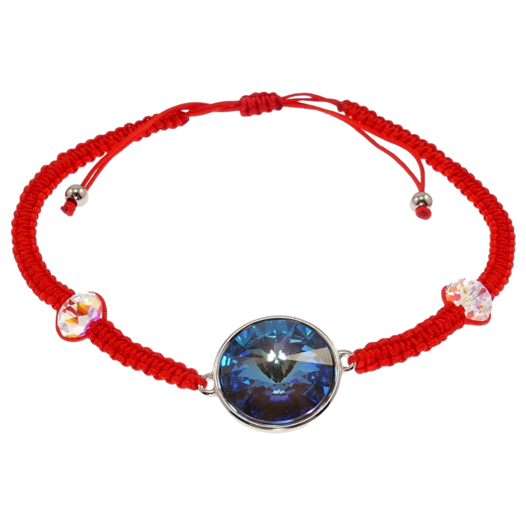 Браслет Xuping цвет Родий с кр-ми Swarovski Кристалл Capri Blue на затяжке д.15-24см х 3мм, ø 14мм фото №21