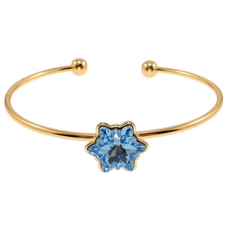 Браслет Xuping колір 18K із кристалами Swarovski Кристал Едельвейс Aquamarine ø 6см фото №1